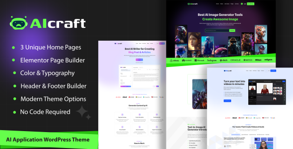 AIcraft – AI Application & Generator WordPress Theme - SolverWP