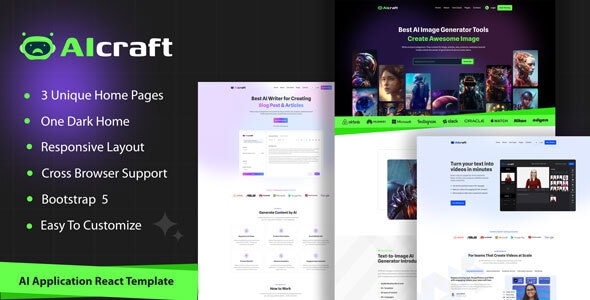 AIcraft – AI React Template - SolverWP