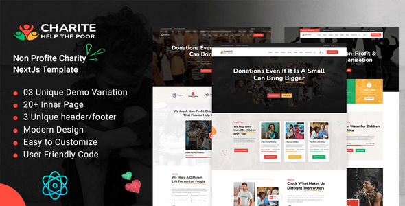 Charite – Non-Profit Charity React NextJs Template - SolverWP