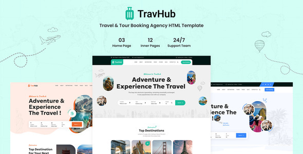 Travhub – Tour & Travel Booking HTML Template - SolverWP