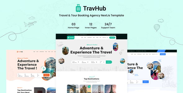 Travhub – Tour & Travel Booking NextJs Template - SolverWP