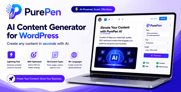 PurePen AI – The 1-Click AI Content Generator for WordPress - SolverWP